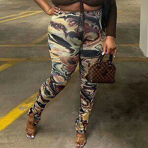 NWT Stacked Pant - Brown Combo